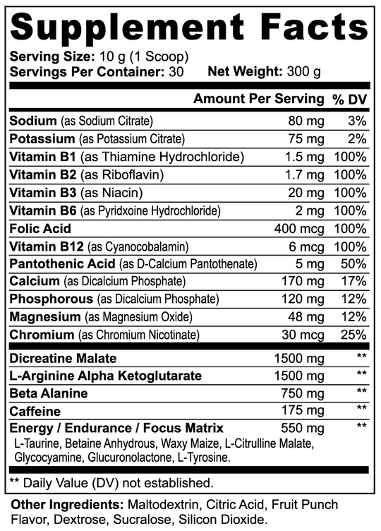 Pre-Workout Powder - Fruit Punch